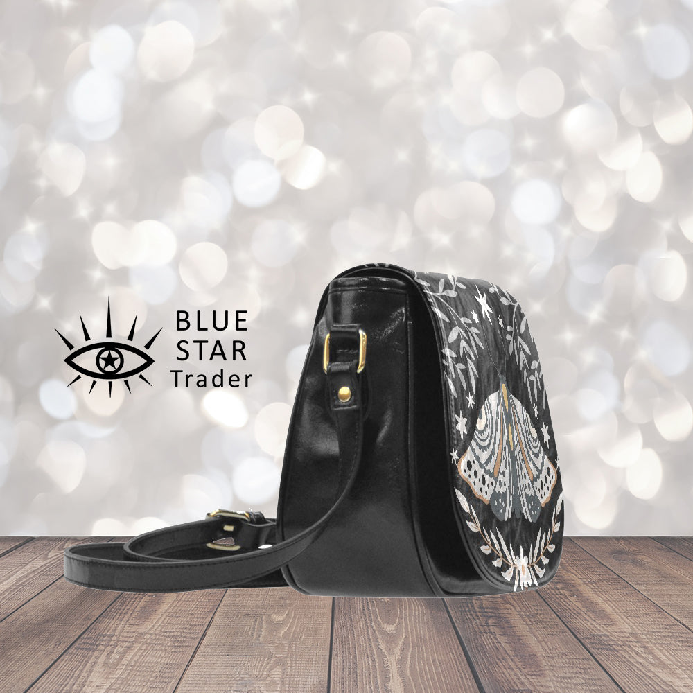 Retro Butterfly Purse, Vegan Saddle Bag Crossbody Bag