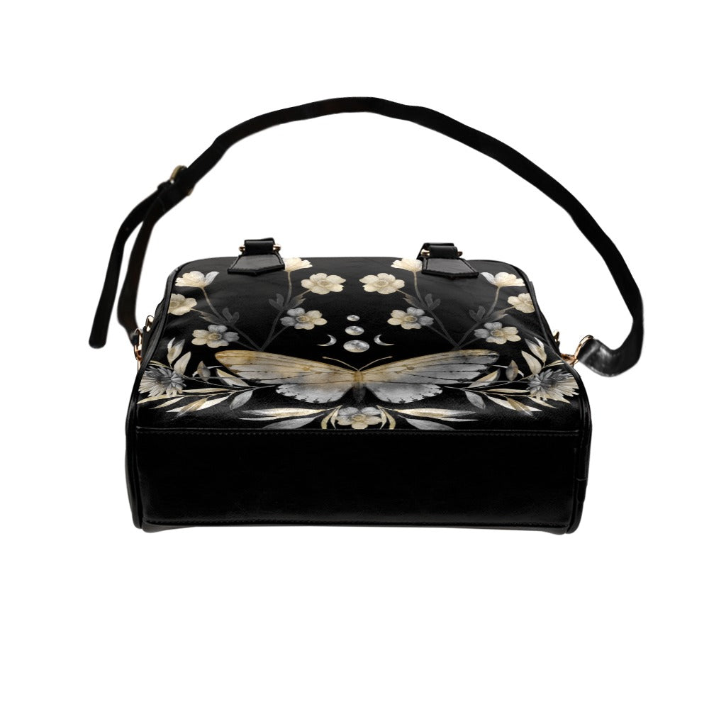 Night Moth Floral Bowler Bag Purse Cottagecore