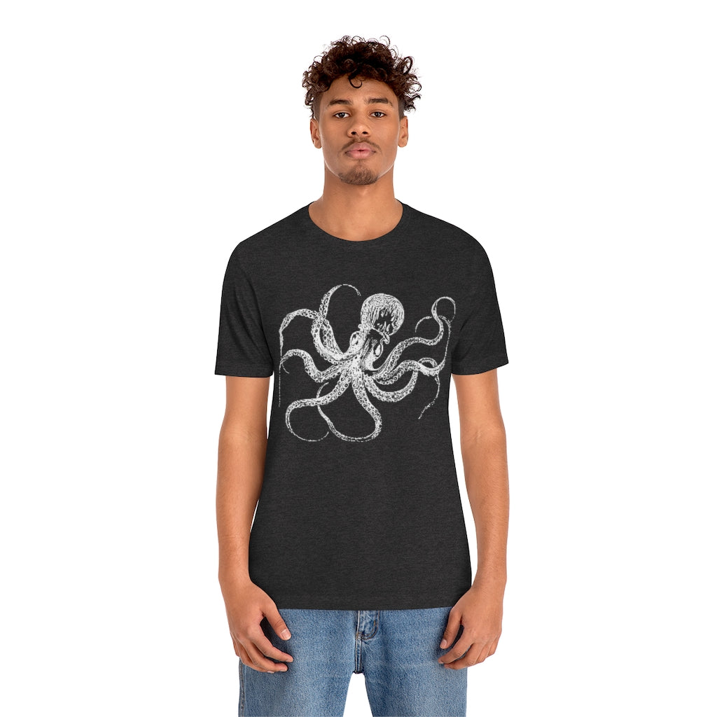 White Octopus Tee Shirt, Witch Shirt, Unisex Jersey Short Sleeve Tee, Womens Bella Canvas T-Shirt, Gothic Steampunk