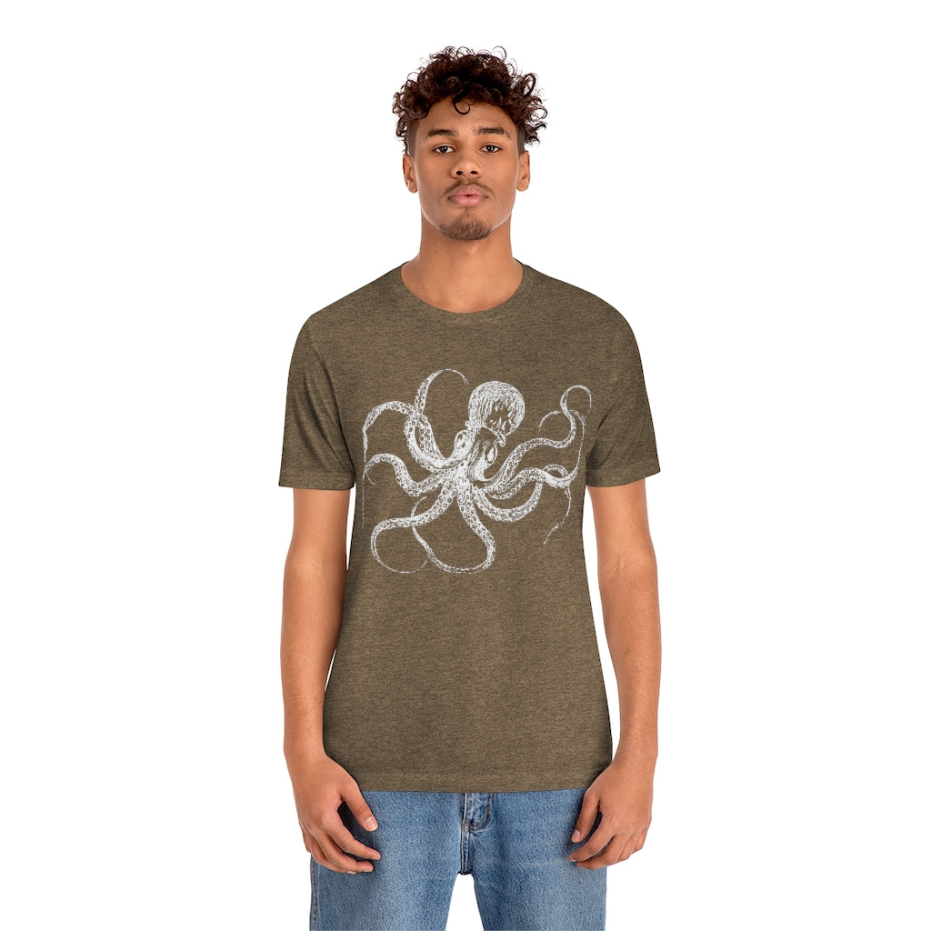 White Octopus Tee Shirt, Witch Shirt, Unisex Jersey Short Sleeve Tee, Womens Bella Canvas T-Shirt, Gothic Steampunk