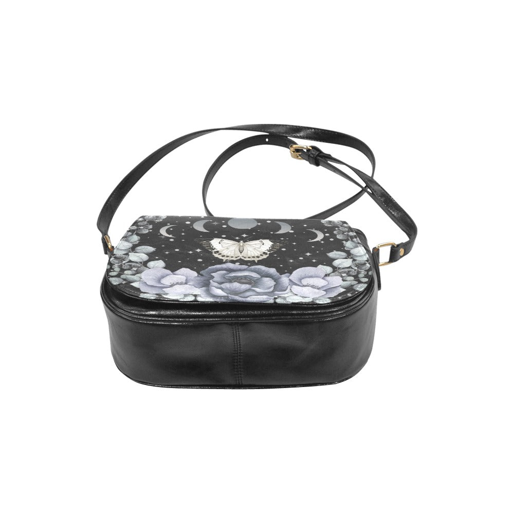 Black and Gray Butterfly Moon Phases Purse