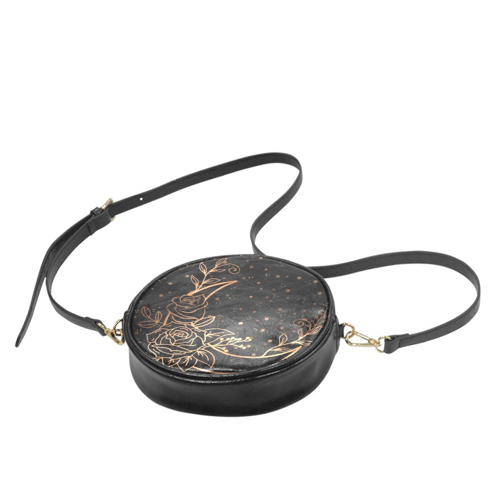 Moon Flowers Small Drum Bag Purse