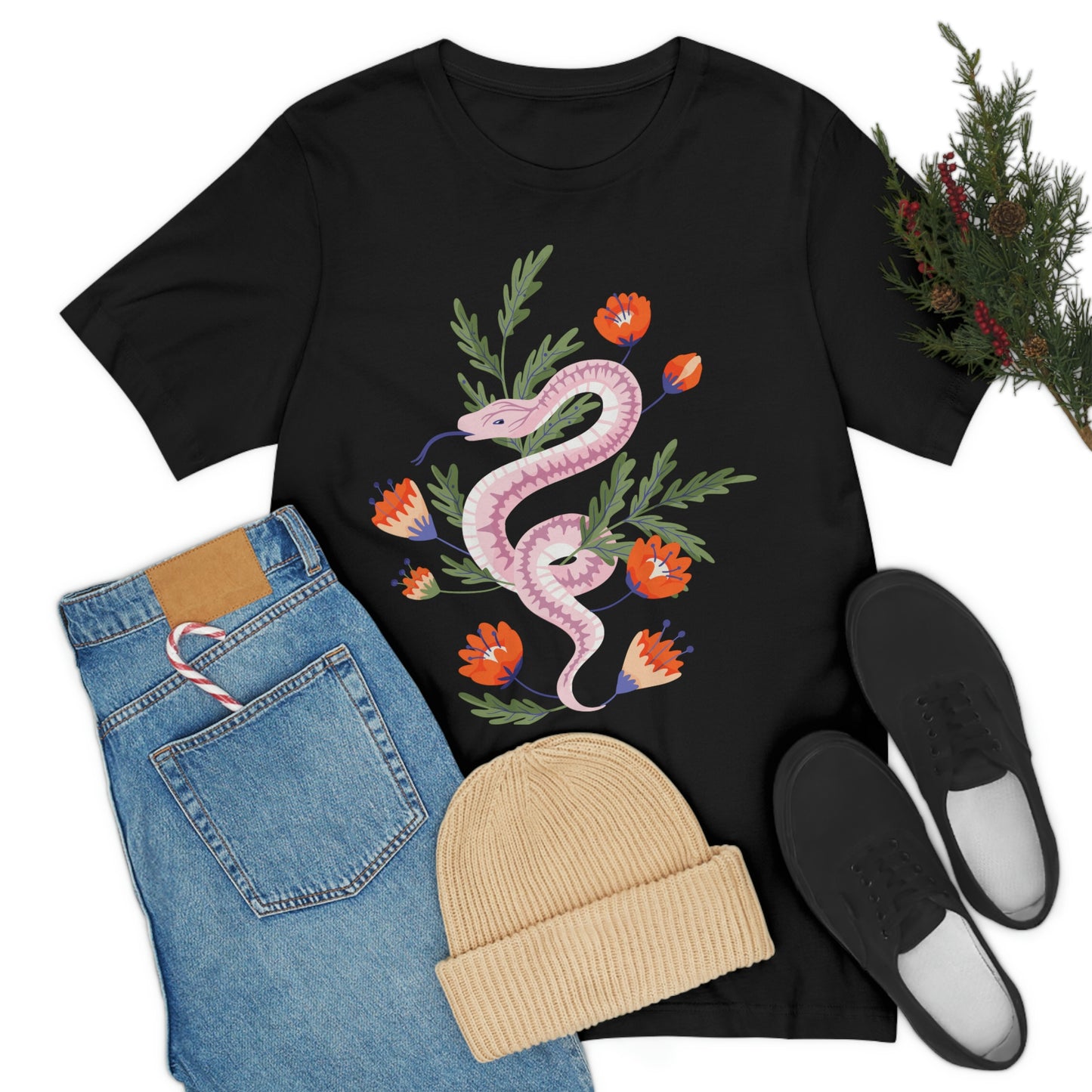 pink snake unisex tee shirt