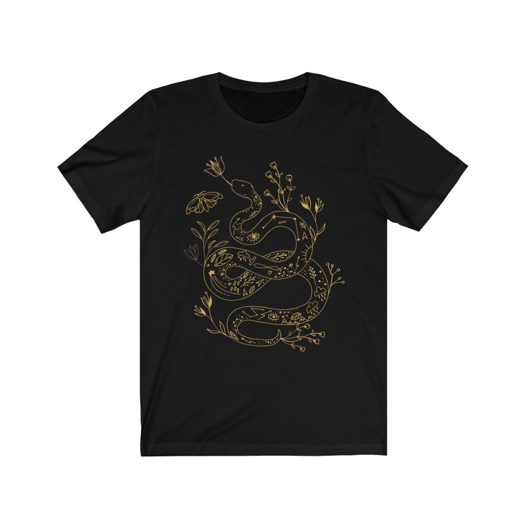 Snake Moth Black Tee, Witch Shirt