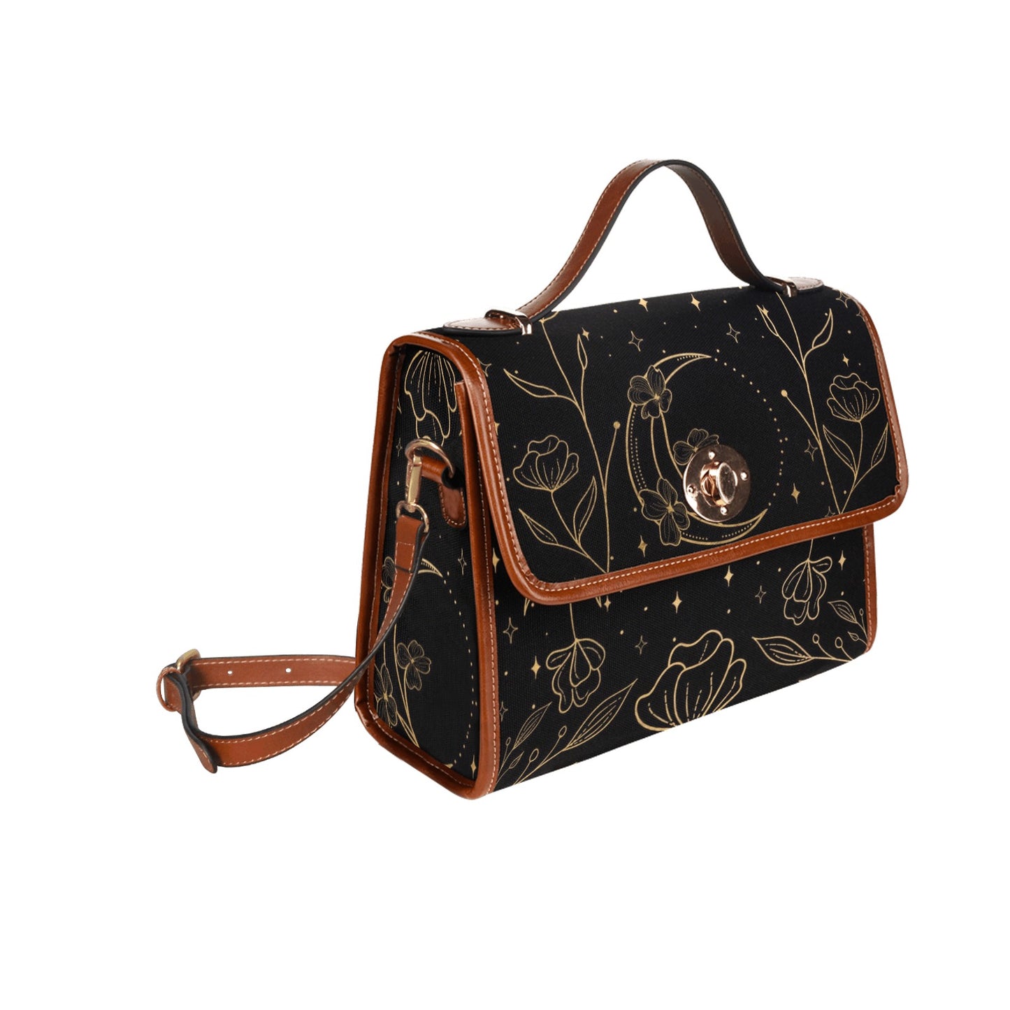 Moon Flowers Crossbody Purse Witchy Bag
