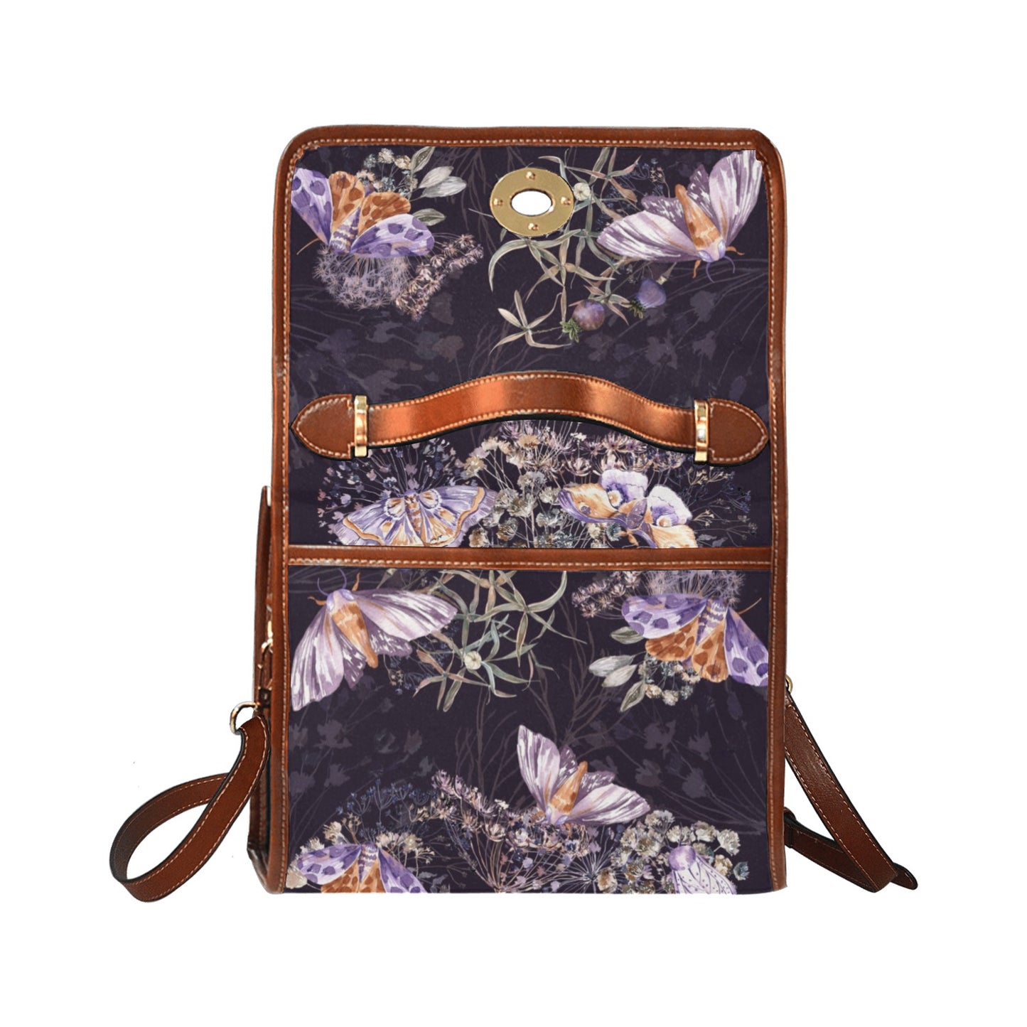Purple Moth Floral Purse