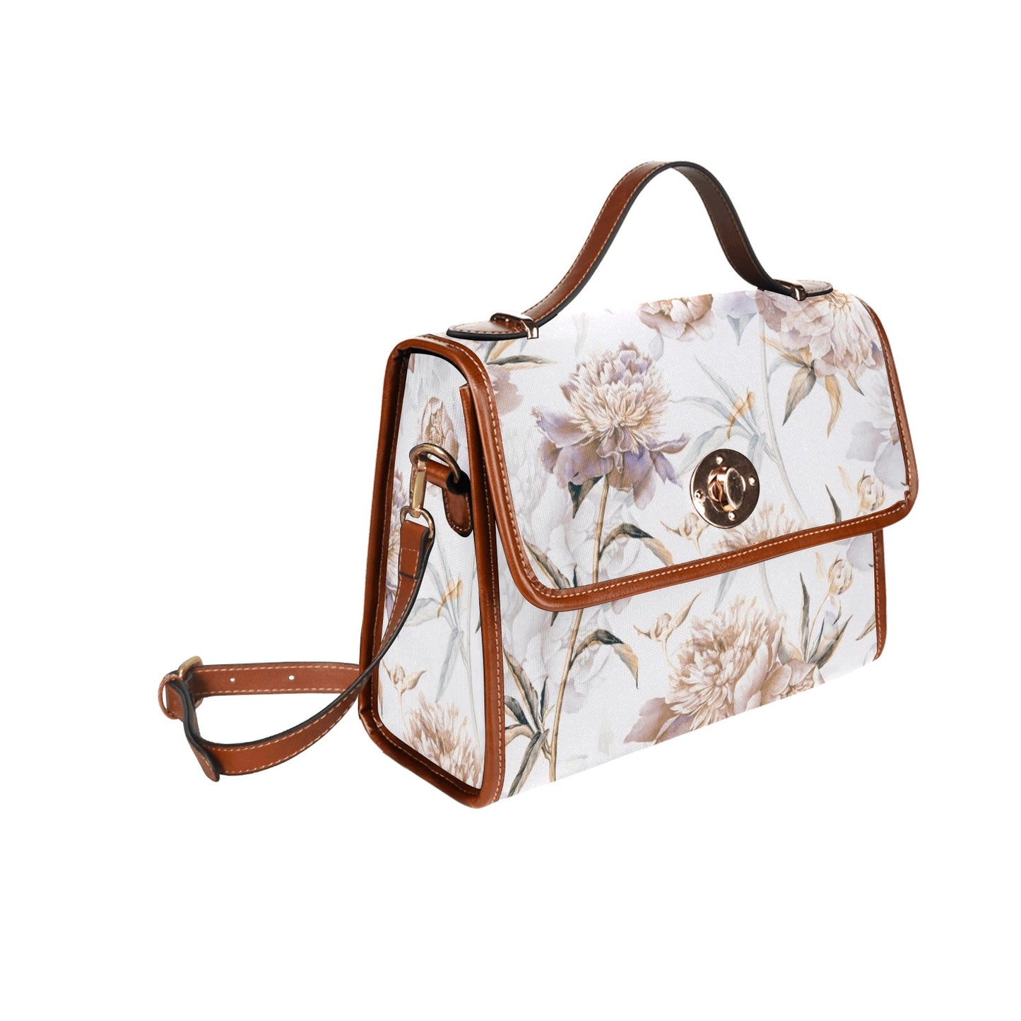 White Floral Cottagecore Crossbody Purse Satchel Hand Bag