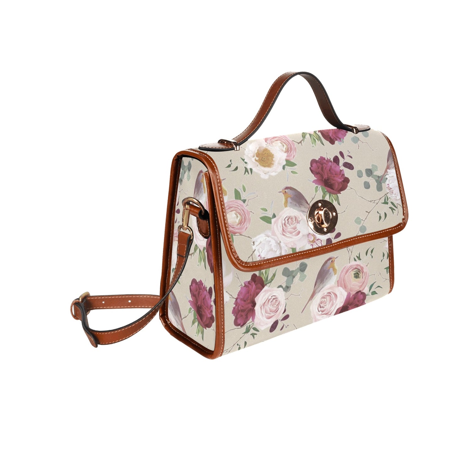 Floral Songbird Cottagecore Crossbody Purse Satchel Hand Bag