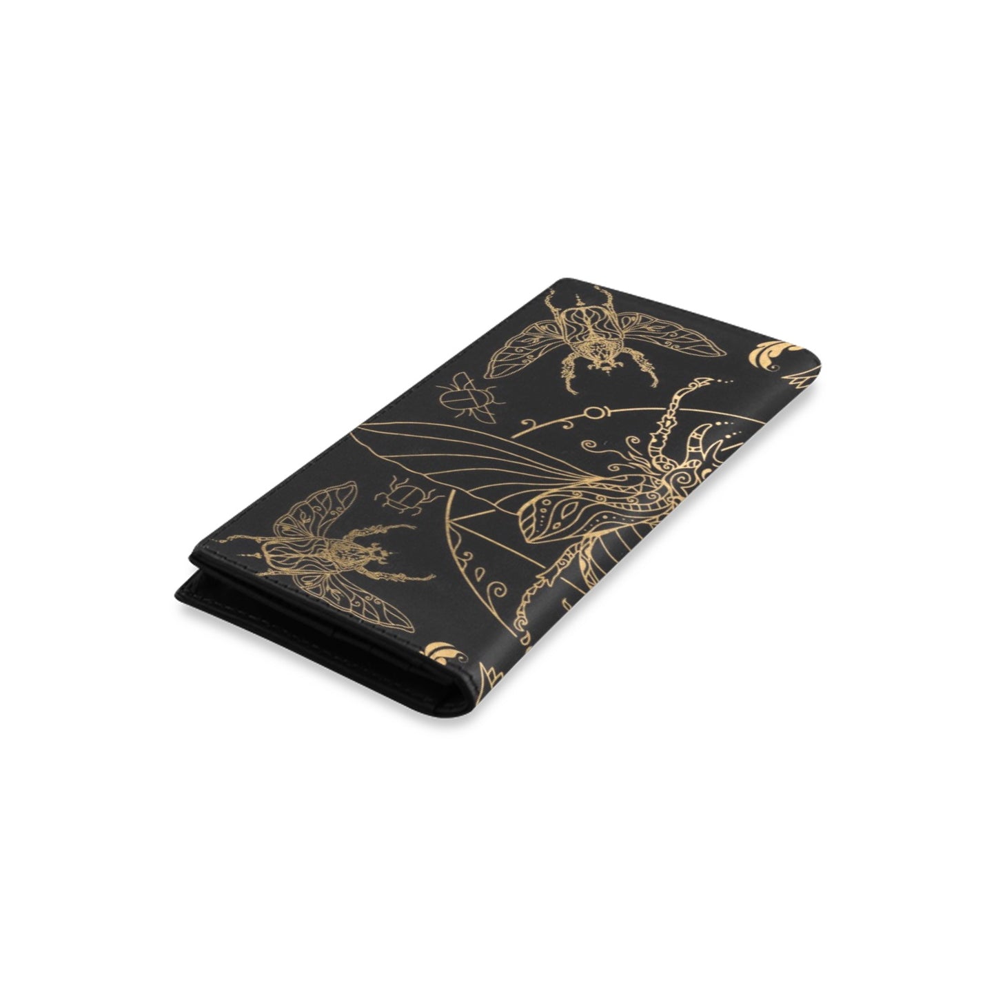 Scarab Beetle Egyptian Black Bifold Wallet