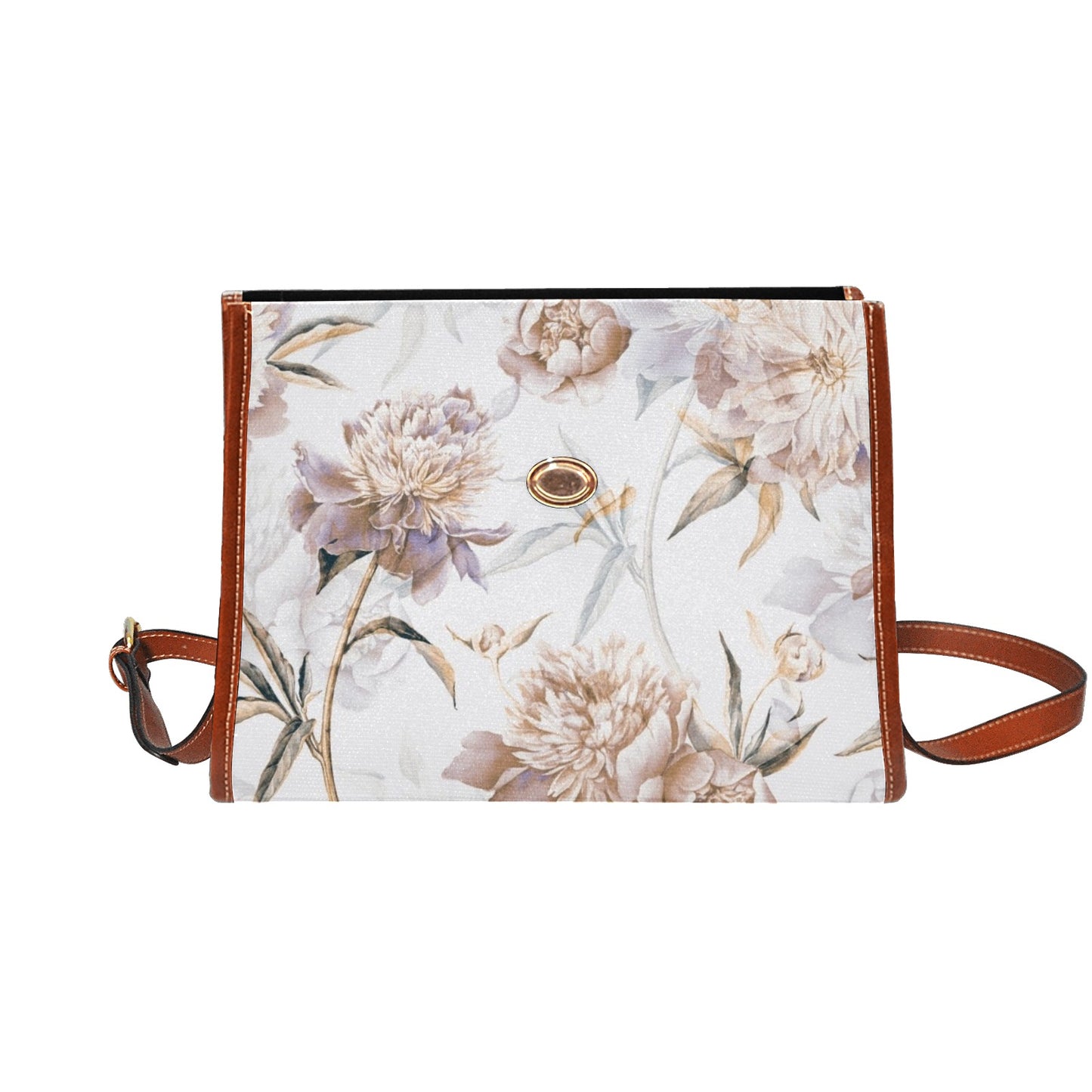 White Floral Cottagecore Crossbody Purse Satchel Hand Bag