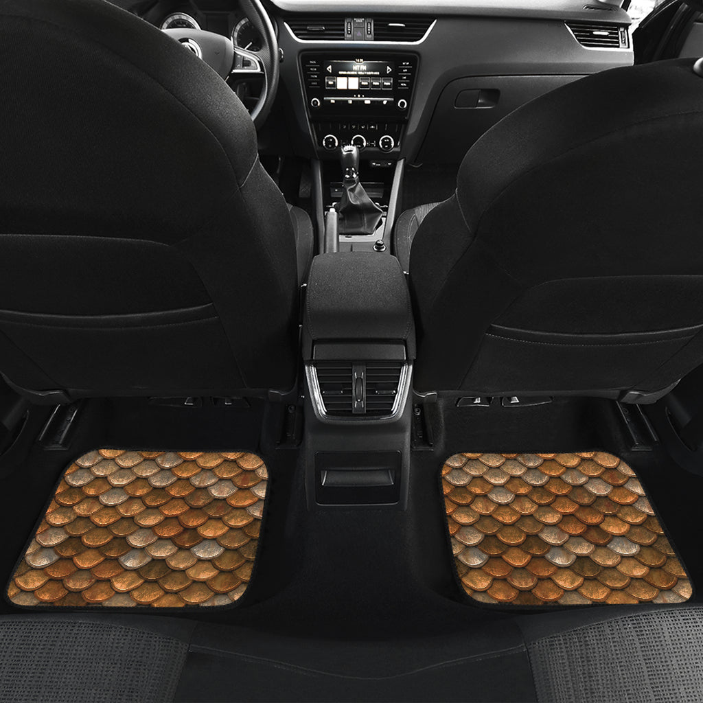 Gold Bronze Mermaid Scales Front And Back Car Mats (Set Of 4)