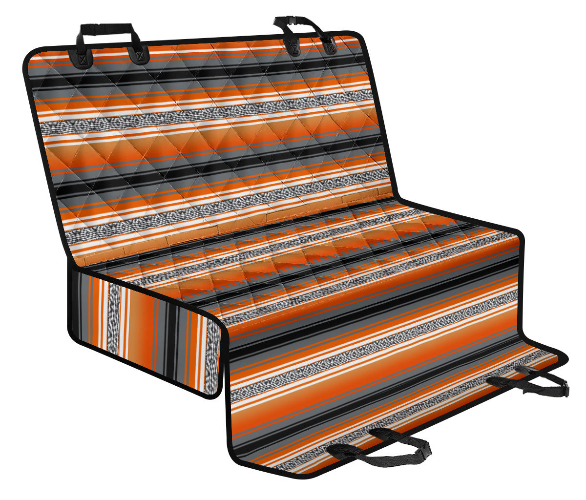 Orange Serape Mexican Blanket Pattern Car Pet Seat Cover