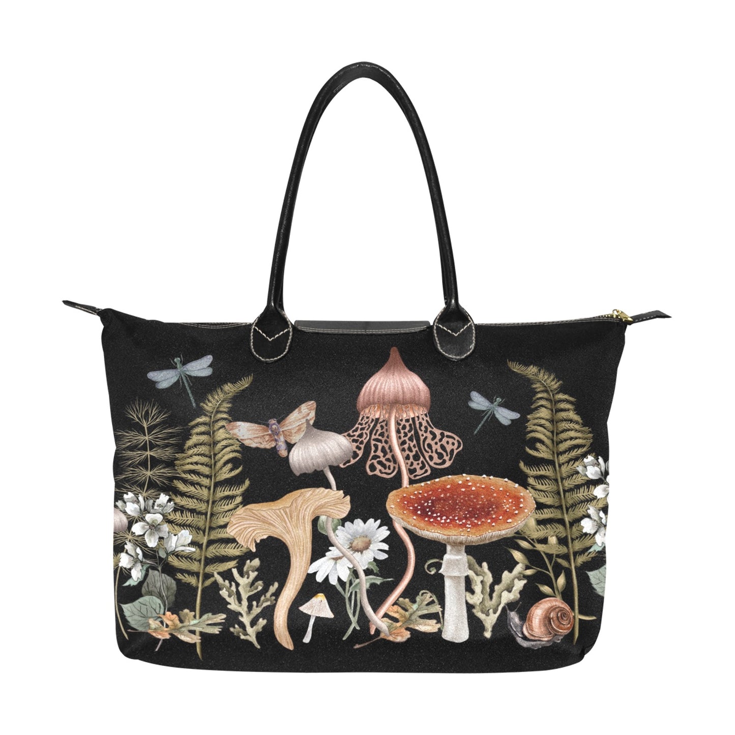 Cottage Mushrooms Purse, Classic 15 Inch Handbag