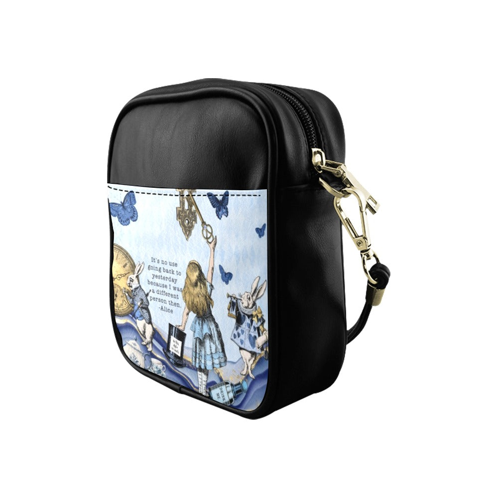 Light Blue Alice in Wonderland with Key - Mini Phone Purse, Crossbody Sling Bag