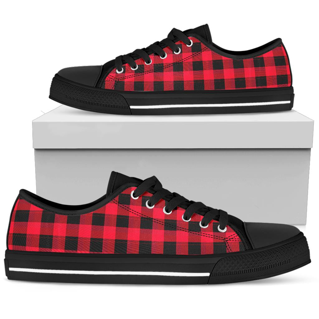 Red Buffalo Plaid Low Tops Sneakers