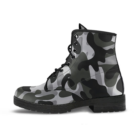 Gray Camo Combat Boots