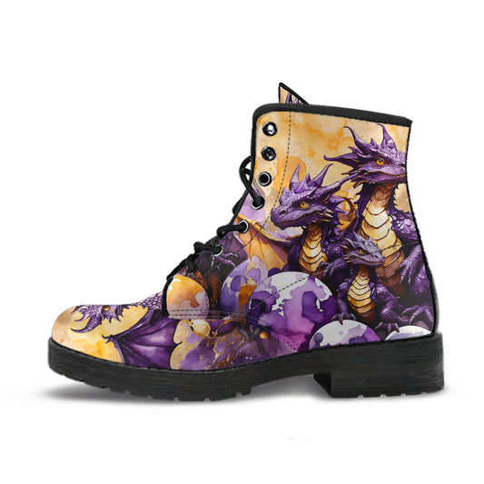 Purple Dragons #353 Vegan Ankle Boots