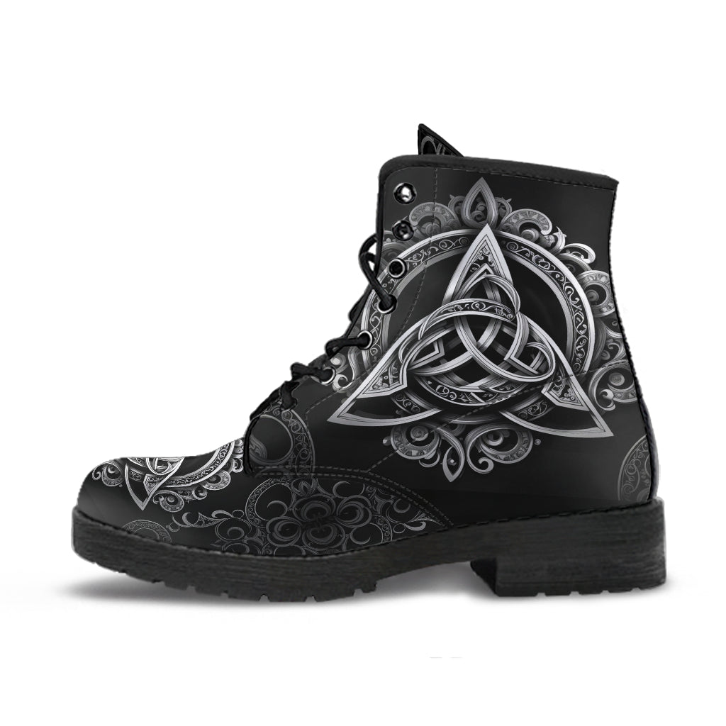 Witchy Triquetra Lace Up Ankle Boots