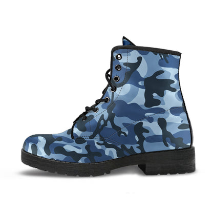Blue Camo Combat Boots