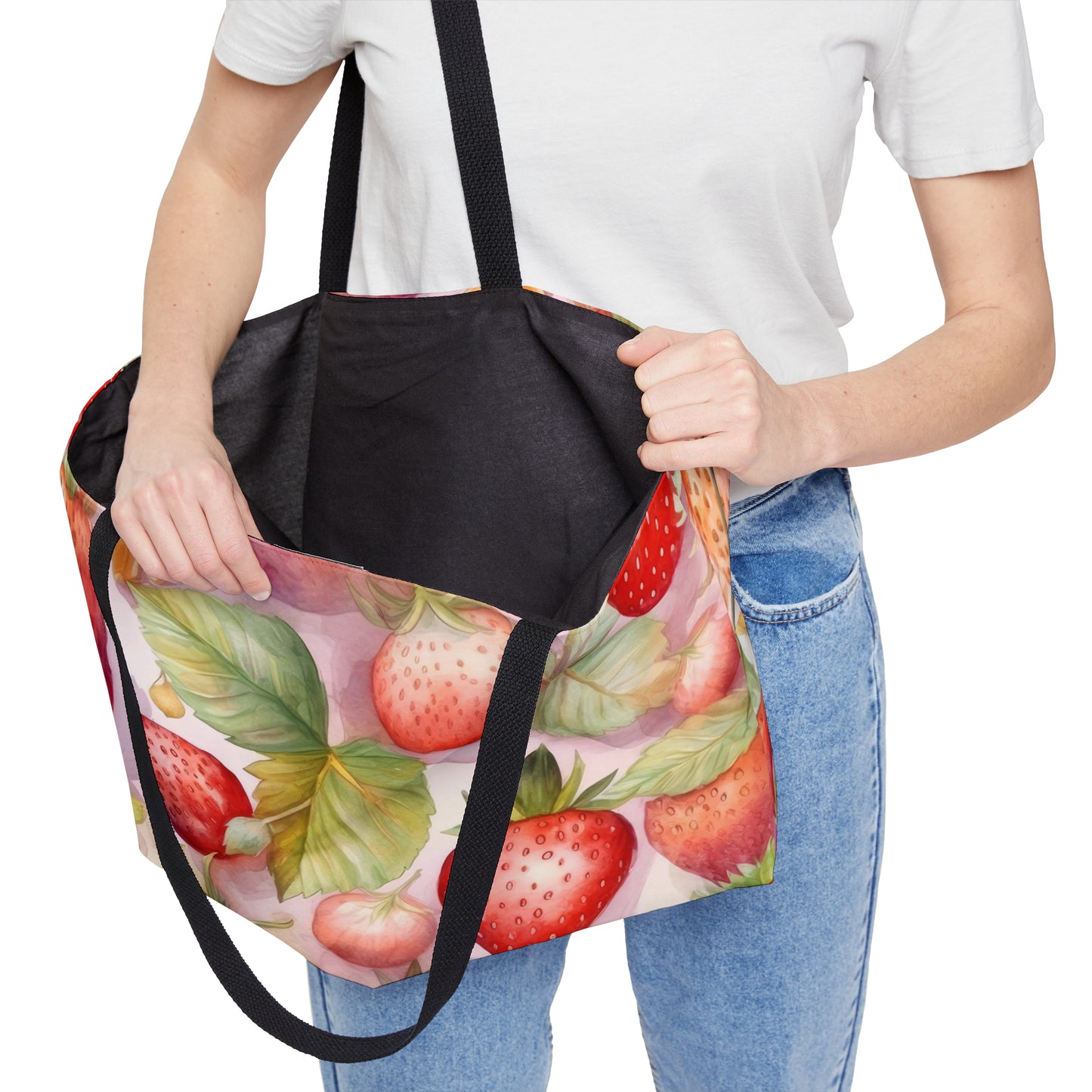 Cute Pink Strawberries Weekender Tote Bag