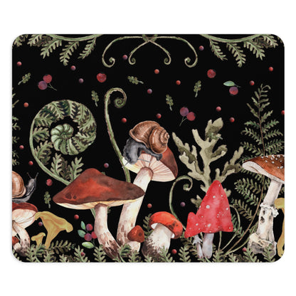 Red Mushrooms Mouse Pad (Round or Rectangle), Cute Snail Office Accessories