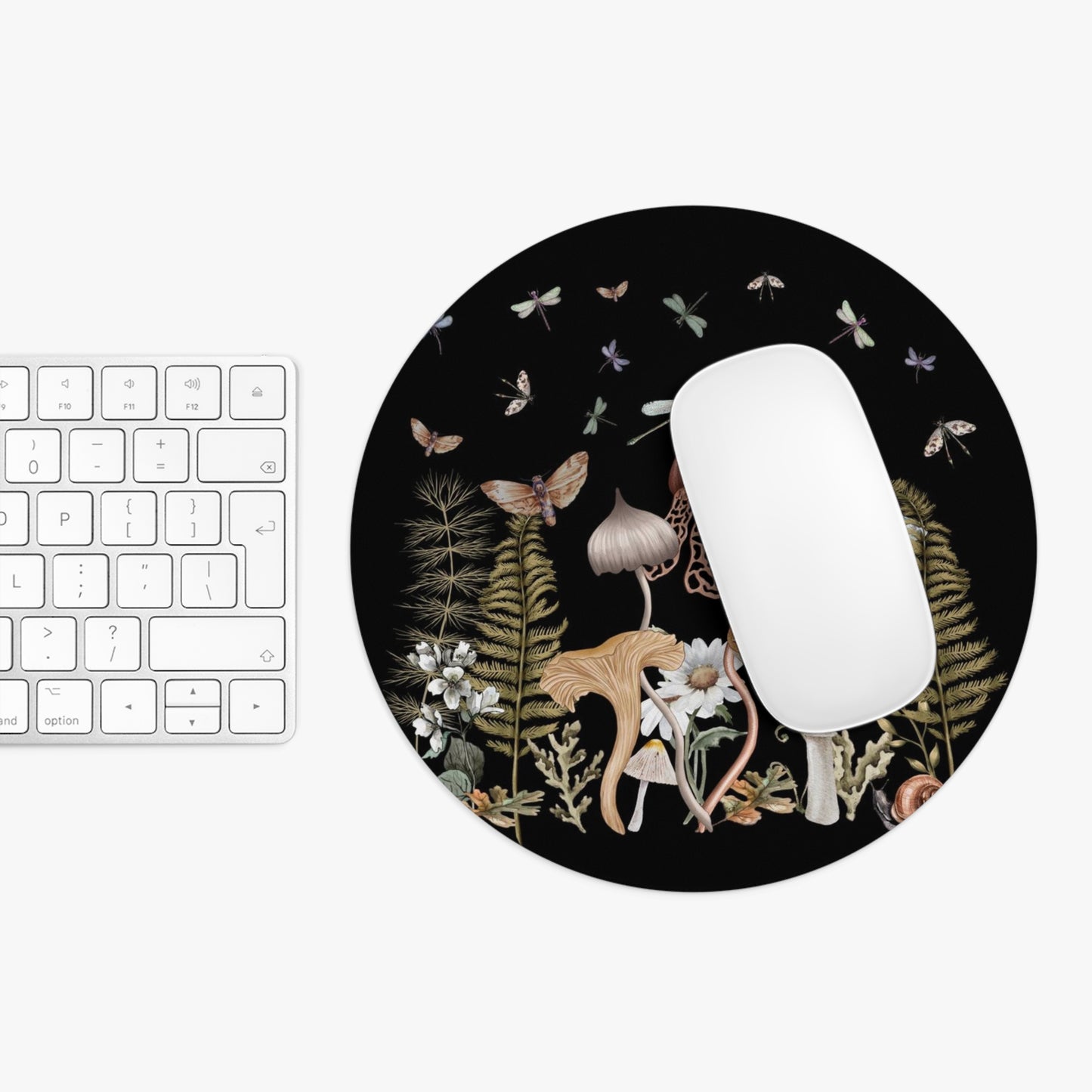 Cottage Mushrooms Mouse Pad (Round or Rectangle) Witchy Cottagecore Office Accessories