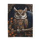 Brown Owl with Blue Velveteen Plush Blanket