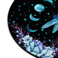 Blue Dragonfly Moon Phases Butterfly Floral Round Mouse Pad