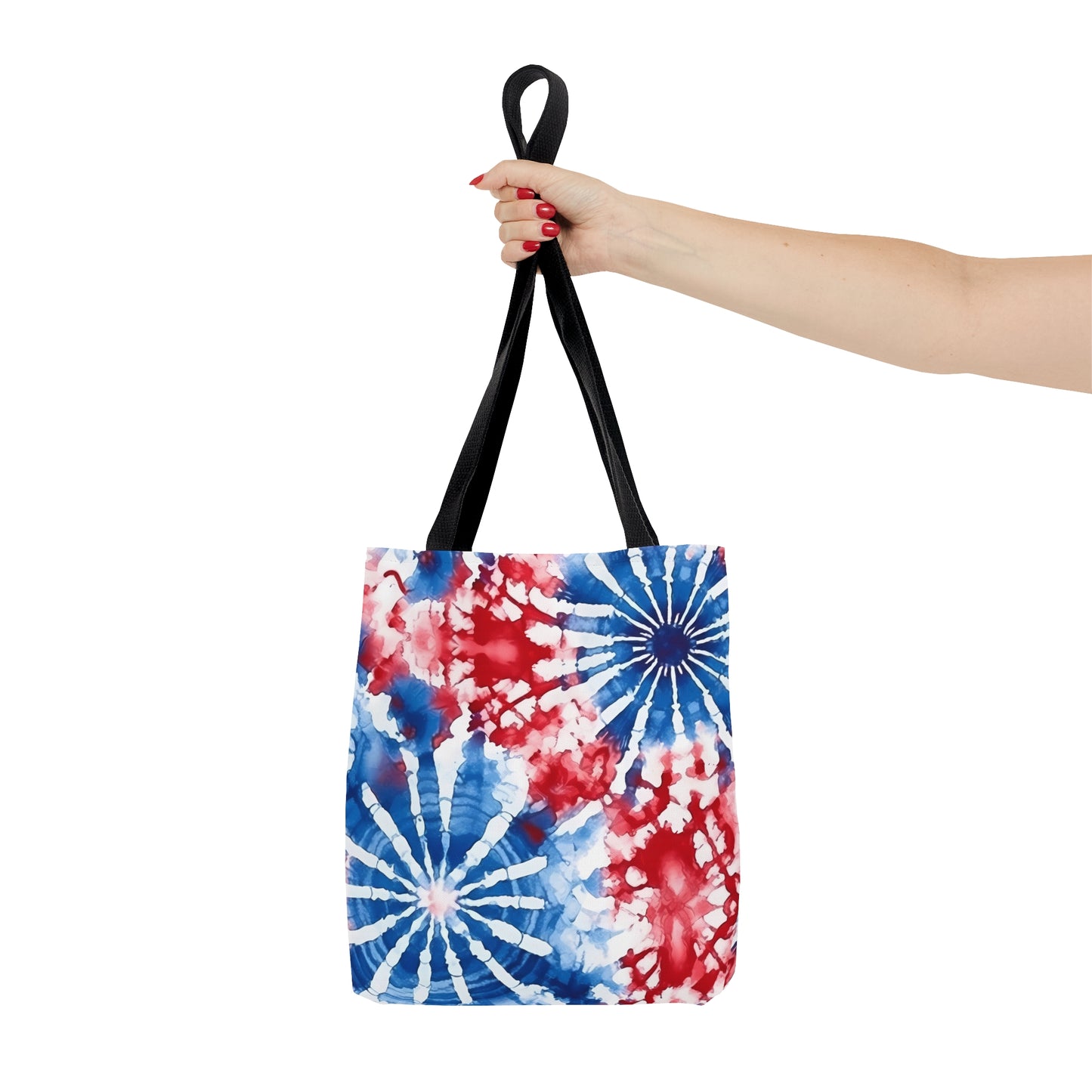 Tie Dye Print Patriotic Tote Bag, Red White Blue Canvas Tote Bag, 4th of July Shopping Bag, Reusable Tote, Summer Tote