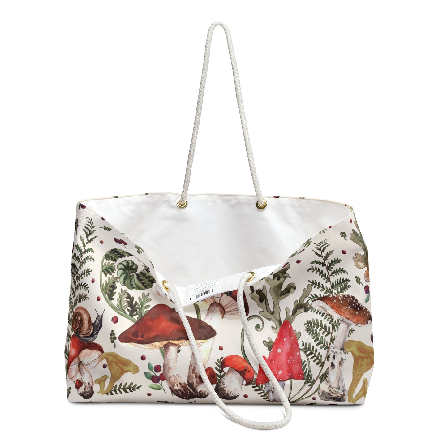 Red Mushrooms Weekender Bag, Light