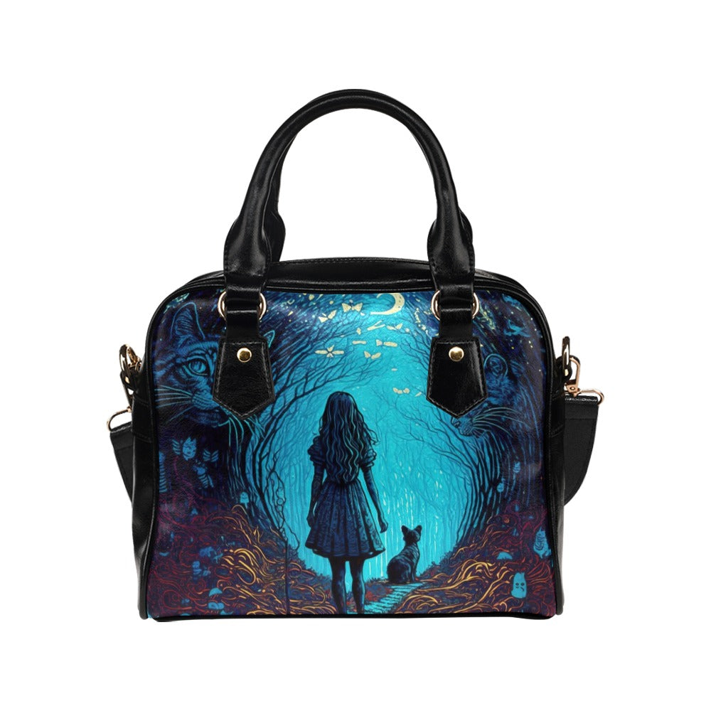 Alice in Wonderland Blue Looking Glass Purse, Bowler Handbag