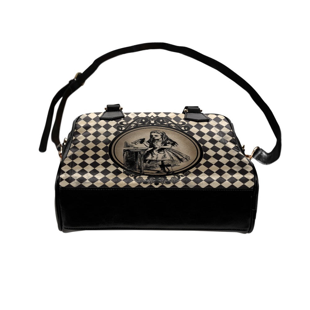 Alice in Wonderland - Drink Me - Tan Bowler Bag Handbag Purse