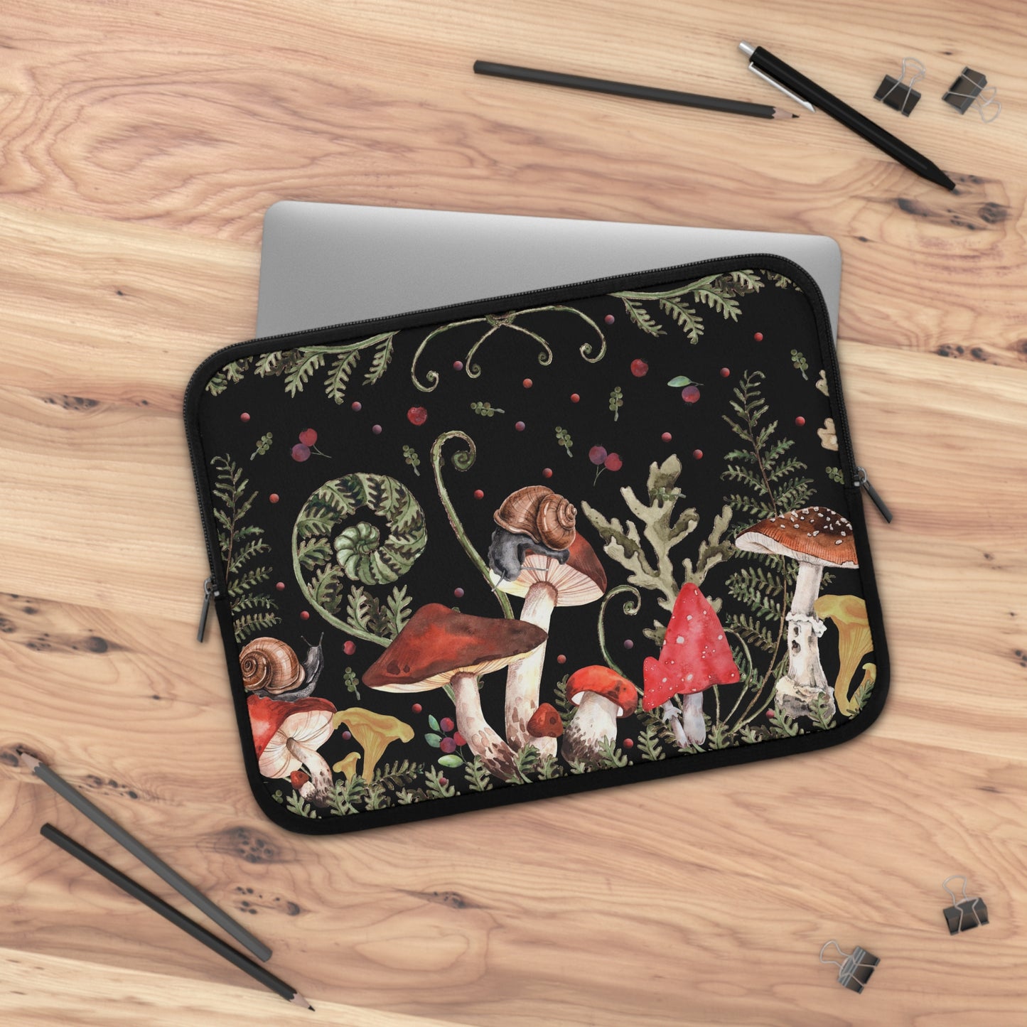 Mushrooms Witch Laptop Case, laptop sleeve, ipad tablet padded cover travel case