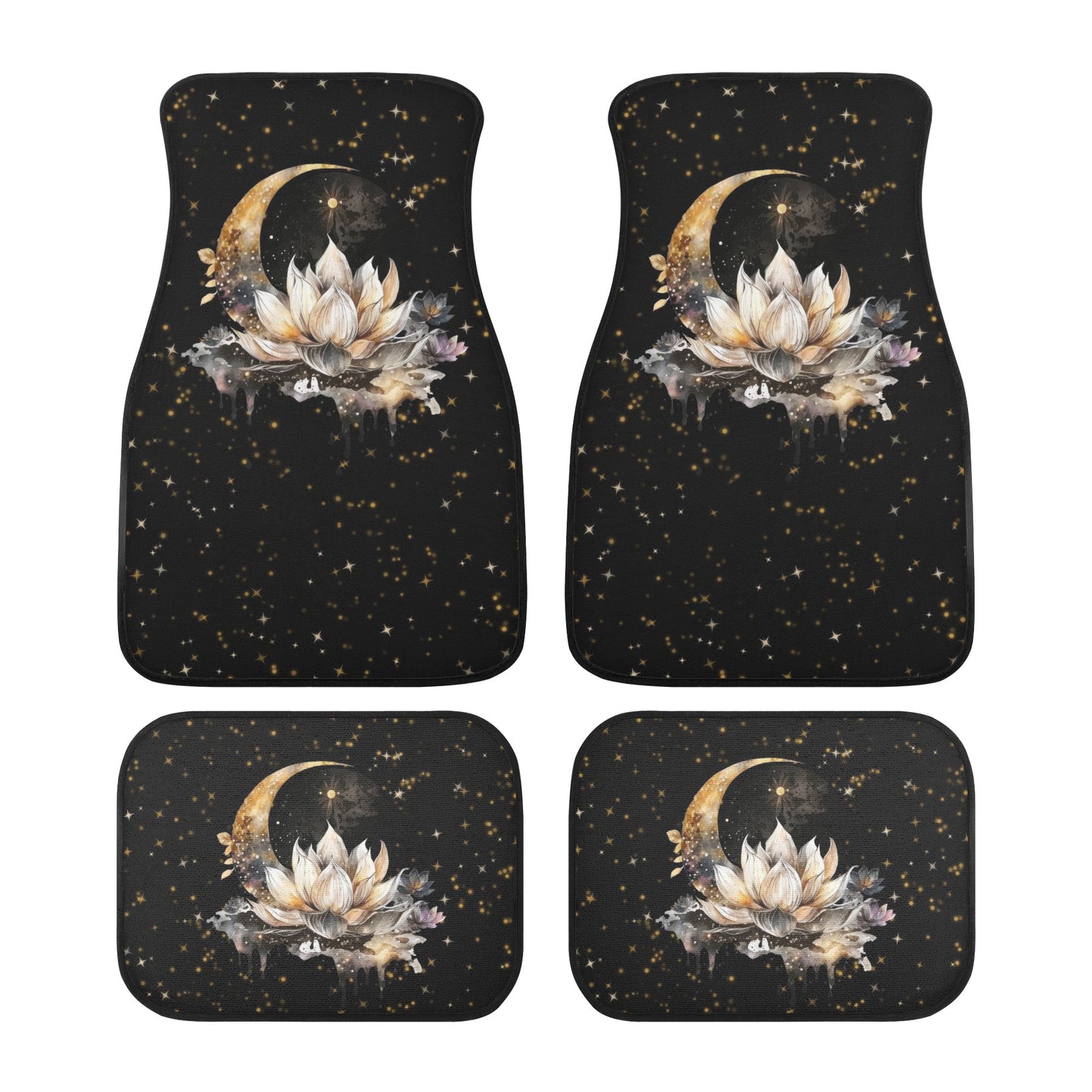 Lotus Moon Front and Back Car Floor Mats Witchy