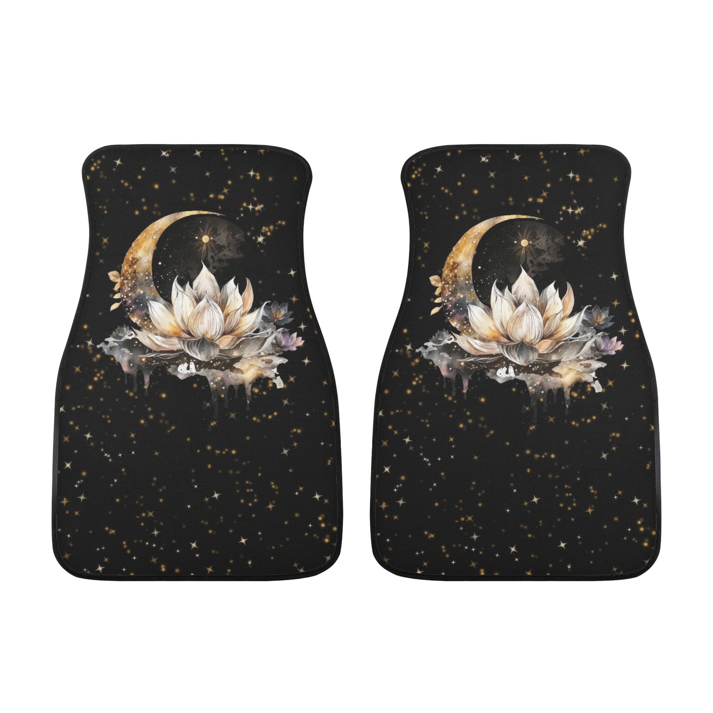 Lotus Moon Front and Back Car Floor Mats Witchy