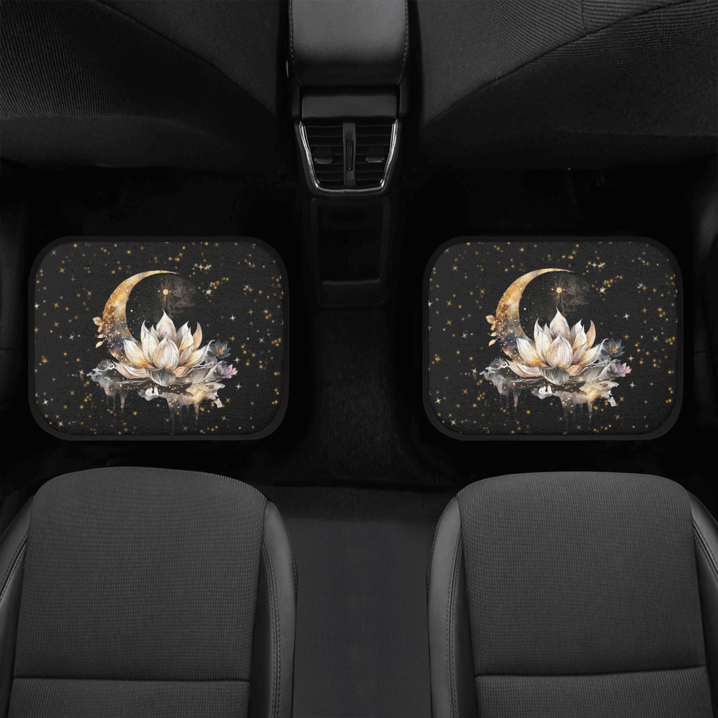 Lotus Moon Front and Back Car Floor Mats Witchy