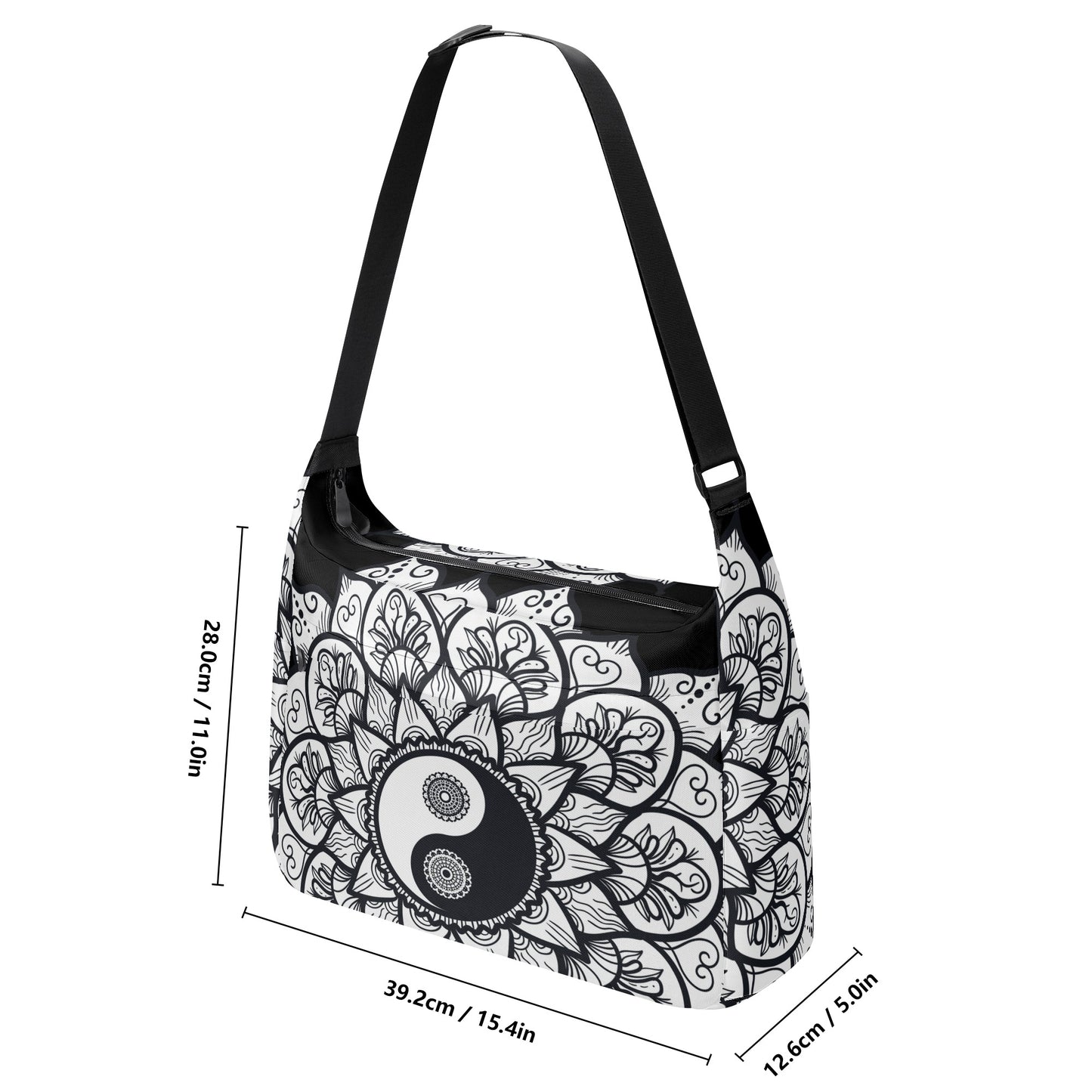 Yin Yang Mandala Canvas Computer Shoulder Bag