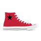 Red Harley Star Diamond Mens Classic High Top Canvas Shoes