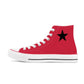 Red Harley Star Diamond Opposites Mens Classic High Top Canvas Shoes