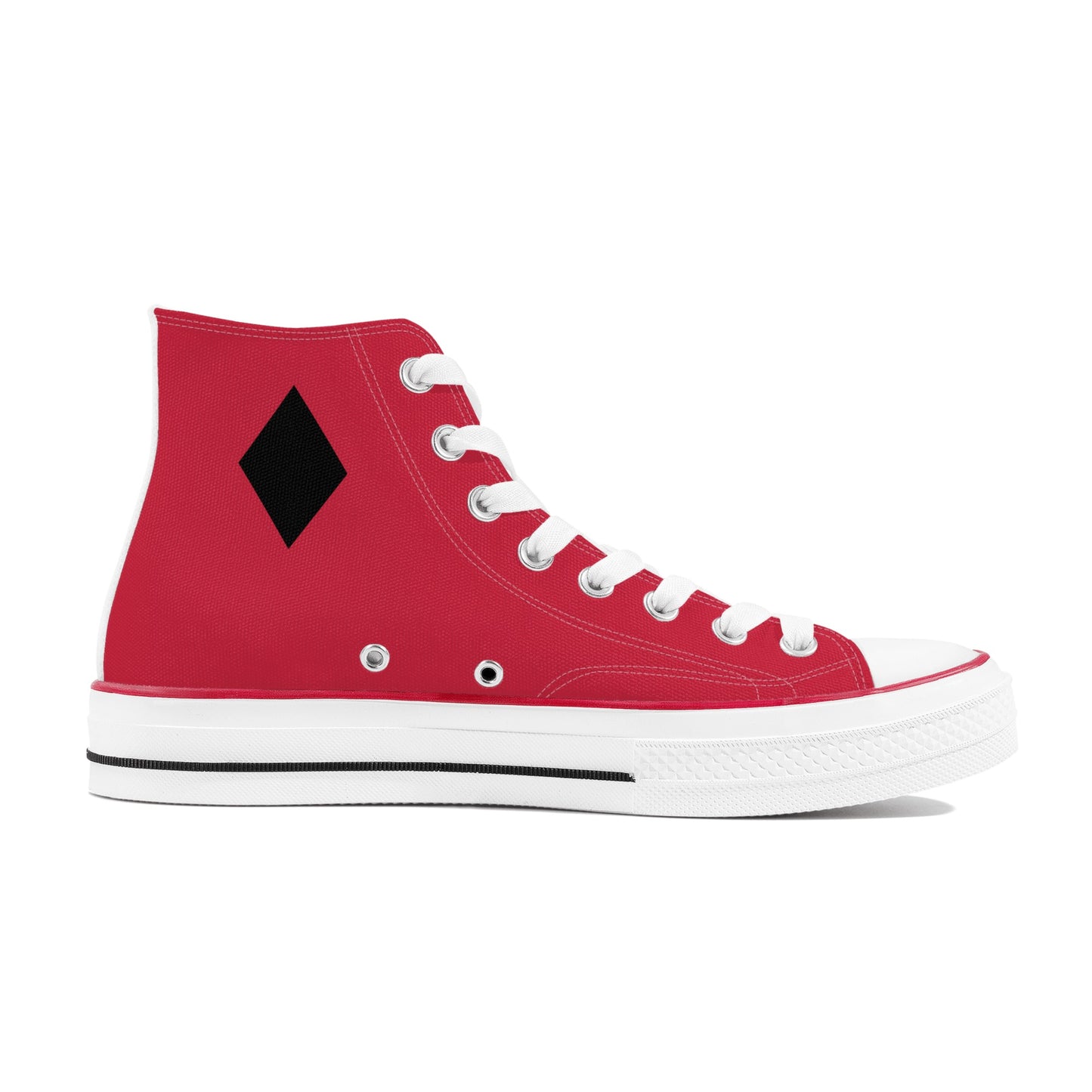 Red Harley Star Diamond Opposites Mens Classic High Top Canvas Shoes