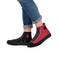 Red Harley Star Diamond Opposites Mens Classic Black High Top Canvas Shoes