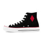 Red Harley Star Diamond Opposites Womens Classic High Top Canvas Shoes