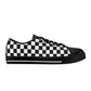 Black White Checkered Womens Low Top Sneakers