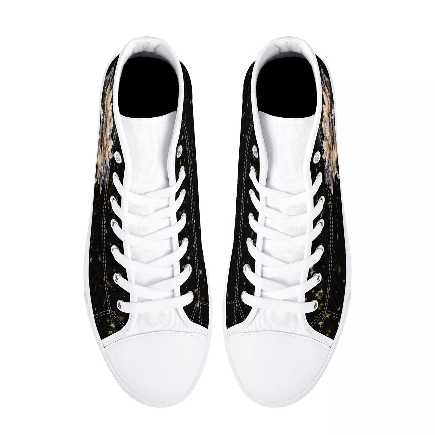 Lotus Moon Womens High Top Canvas Shoes