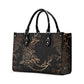 Crescent Moon and Flowers Luxury Womens PU Leather Handbag