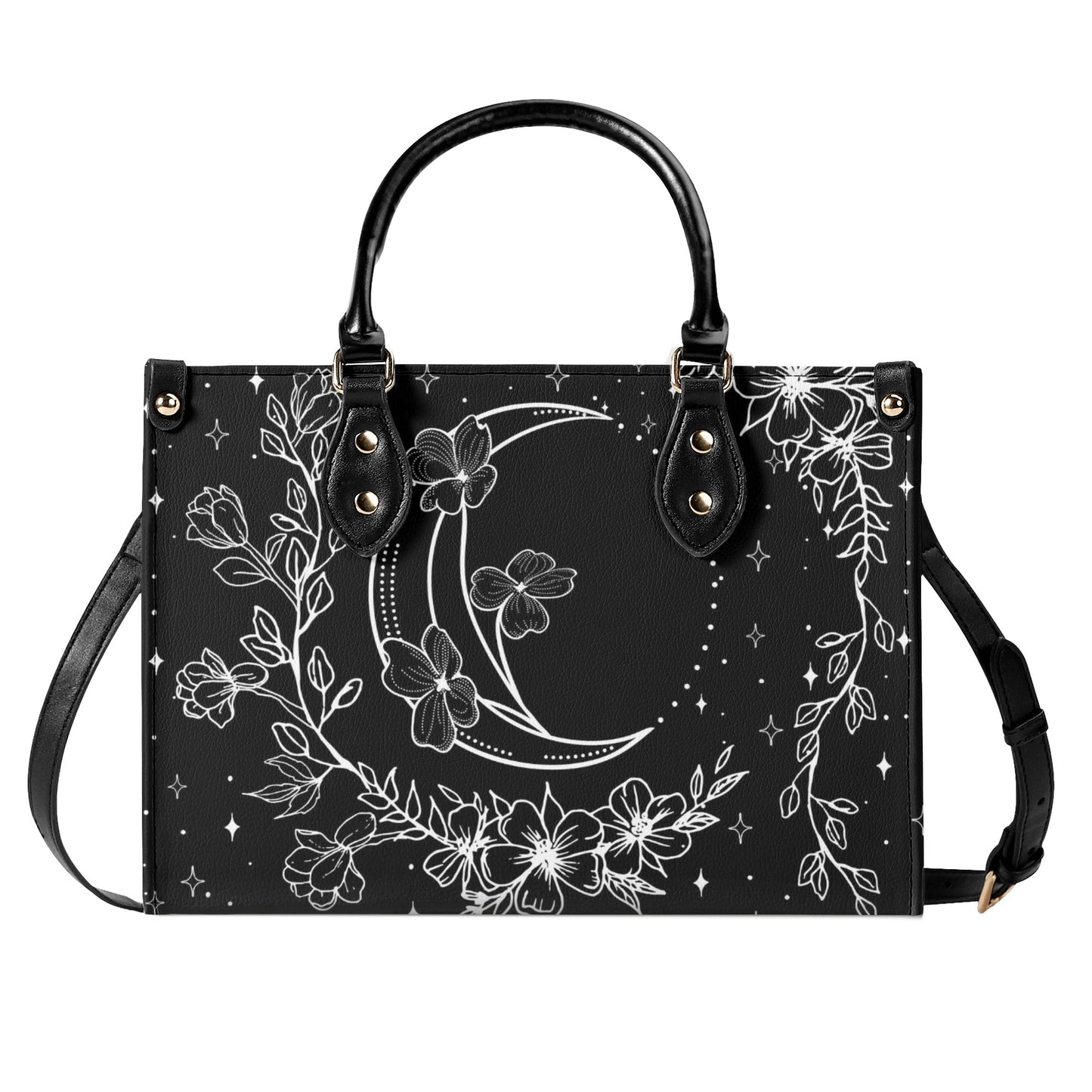 Moon Flowers #20 Luxury Women PU Leather Handbag