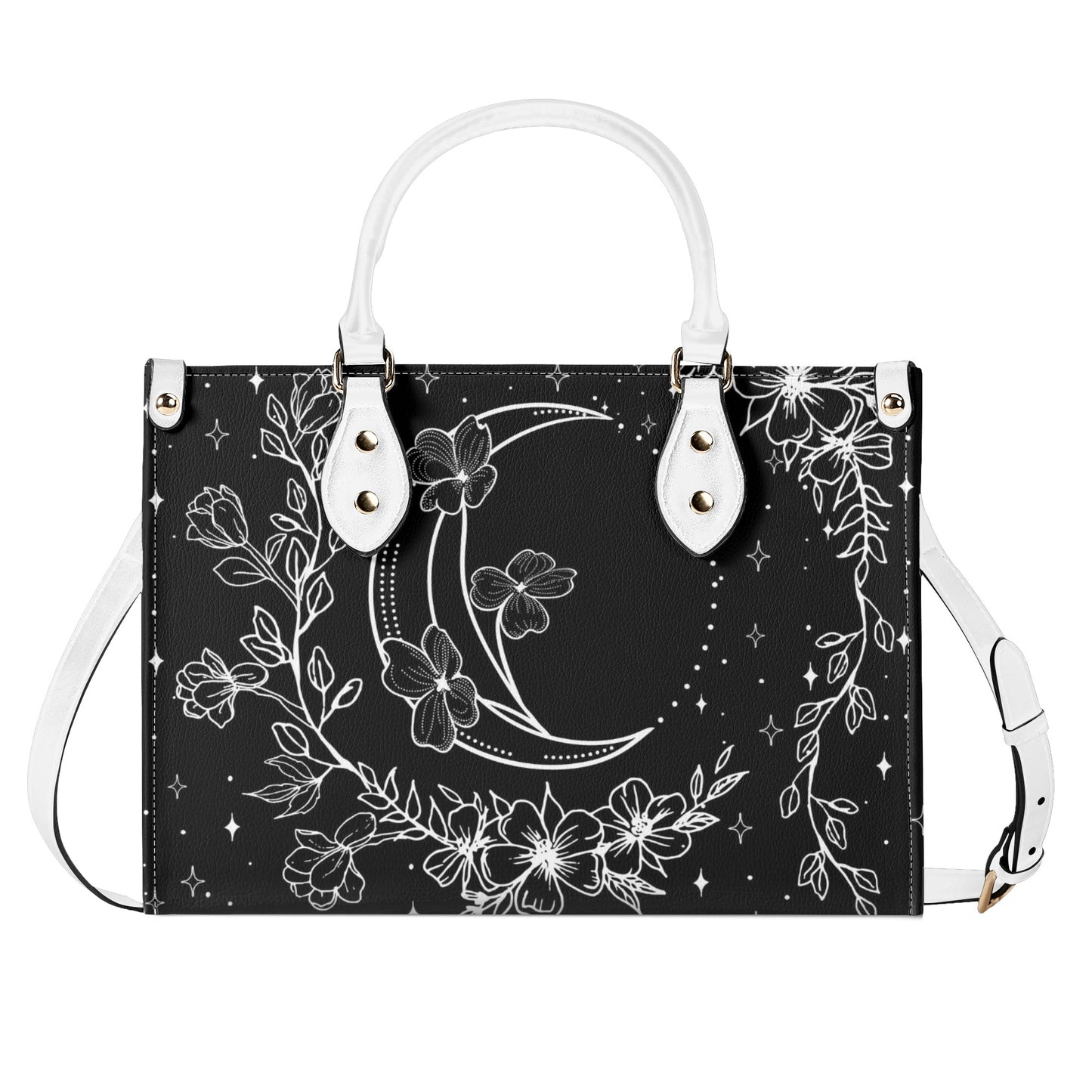 Moon Flowers #20 Luxury Women PU Leather Handbag