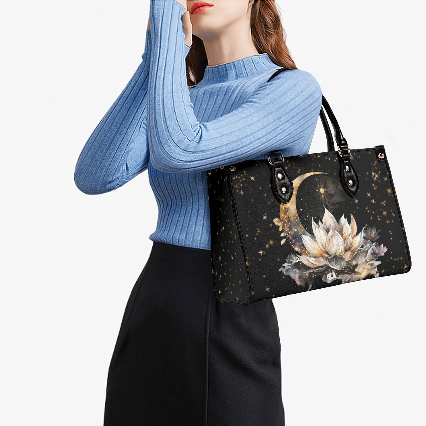Lotus Moon Luxury Women PU Leather Handbag