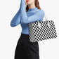 Black & White Checkered Luxury Women PU Leather Handbag