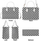 Black & White Checkered Luxury Women PU Leather Handbag